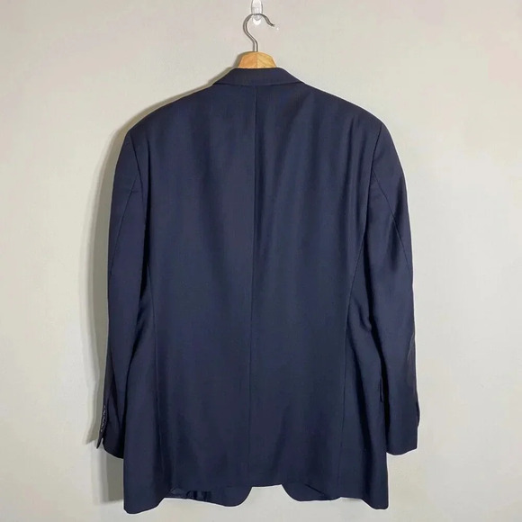 Hart Schaffner Marx Wool Sport Coat Dinner Jacket Blazer Men's 44R Navy Career - Picture 3 of 13
